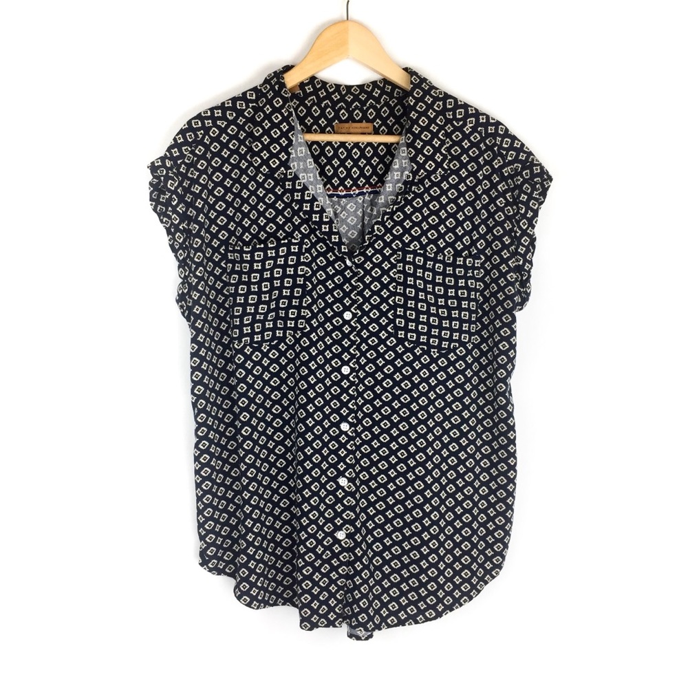 Jachs Girlfriend Blue Diamond Button Front Size XL